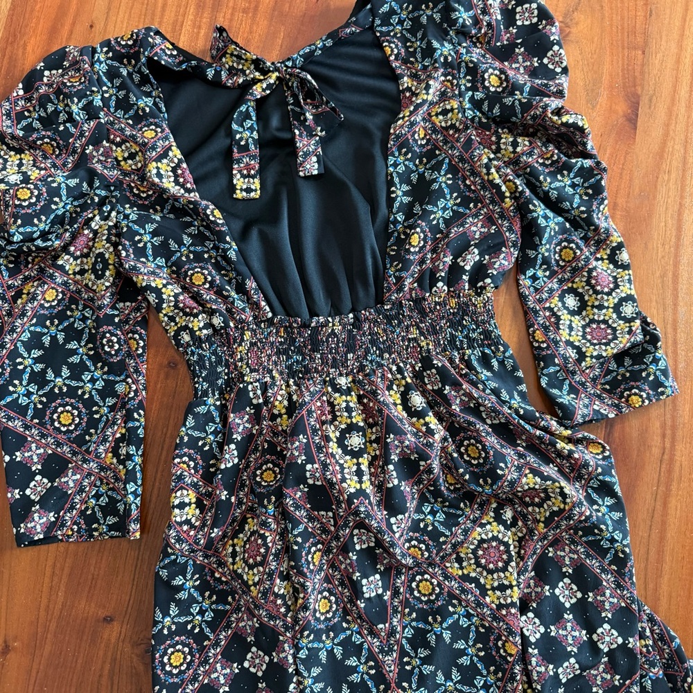 Wayf Abstract Floral Maxi Dress - Black and Pink - Picture 8 of 10